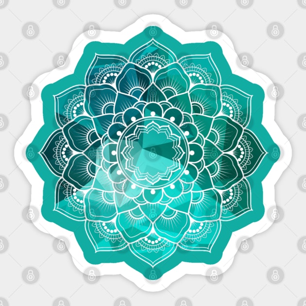 Sagittarius Birthstone Turquoise Spiritual Circle Mandala Sticker by AmbersDesignsCo